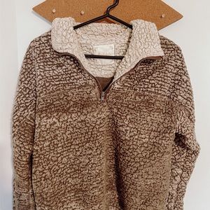 Altered state fuzzy Sherpa quarter zip